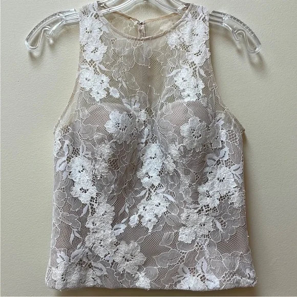 sale two more hours 3/31 Wtoo by Watters Willowby Embroidered Lace Bridal Top - Picture 9 of 13
